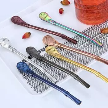 Yousheng соломенная ложка из нержавеющей стали, перемешивающий фильтр для чая, аксессуары для бара