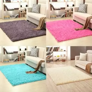 Yousheng сплошной цвет прямоугольник утолщенный ковер ковер напольный коврик гостиная спальня декор 50x120cm