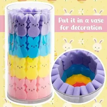 Yousheng Sponge Bunnies Ваза Наполнитель Пасхальные Кролики Ваза Наполнитель Мини Кролик Украшение Пасхальная Корзина Наполнитель для Домашнего Стола Центральный Украшение Весенняя Вечеринка 45pcs