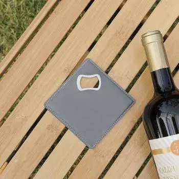 Yousheng Stainless Steel Bottle Opener Coasters Set 2-in-1 Bottle Opener Coaster Beer Opener Gift for Housewarming Birthday чёрный