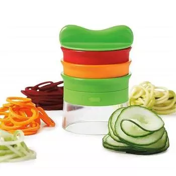 Yousheng нержавеющая сталь роторная терка спиральная овощерезка с 3 лезвиями ручной кухонный инструмент для картофеля огурцов моркови зелёный