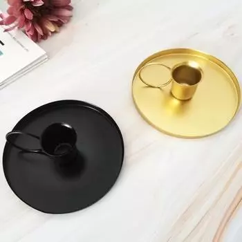 Yousheng Стиль свечи Износостойкий конический подсвечник Европейский держатель из кованого железа для свадьбы чёрный