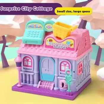 Yousheng Surprise Toy Cabin Dollhouse Playset Duplex Mini Villa Doll House Building Toys для ролевых игр, ролевых игр для девочек розовый
