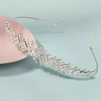 Yousheng свадебный обруч для волос блестящие стразы лист декор повязка на голову женская легкая повязка для волос свадебные сценические аксессуары серебряный