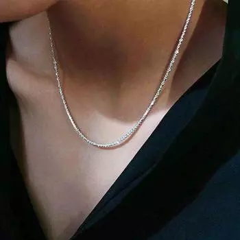 Yousheng сверкающие ожерелья для женщин ключичная цепочка с карабином гипоаллергенные украшения для вечеринок свадеб повседневная одежда серебряный