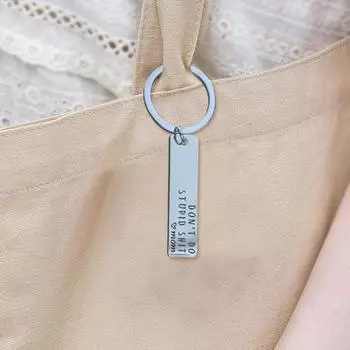 Yousheng Сын Напоминание Брелок Мама Забавный Любовный Подарок Не Делай Глупых Вещей Брелок Рождество Валентина День Рождения Выпускной Ключ Подвеска серебряный