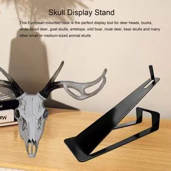Yousheng Table Deer Skull Mount Hanger, нержавеющая, устойчивая к коррозии, прочная, выдерживающая большие нагрузки, держатель для дисплея в виде черепа оленя чёрный