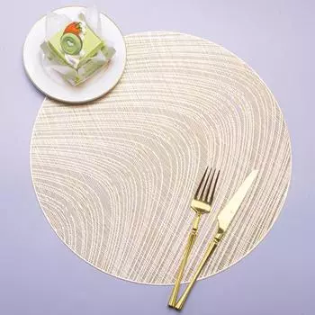 Yousheng Table Placemat Прочный термостойкий коврик для посуды Легко чистится Нескользящий коврик для обеденного стола для дома золотистый