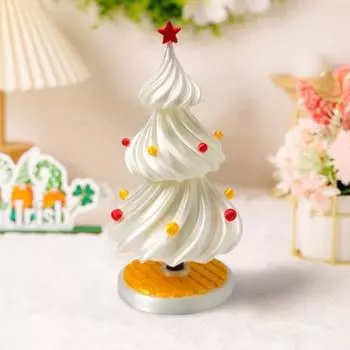 Yousheng танцующая рождественская елка, 3D-печатная качающаяся елочная игрушка, интерактивная 3-ярусная вращающаяся рождественская елка для домашнего офиса, настольный декор S белый