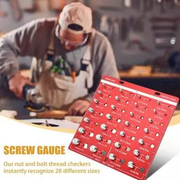Yousheng Thread Checker устойчив к ржавчине и коррозии, прочный, портативный, стандартный дюймовый резьбовой калибр, идентификатор резьбового калибра красный