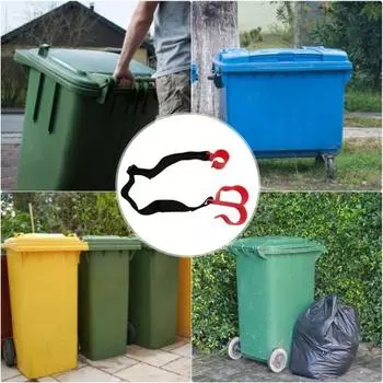 Yousheng Trash Can Lock Rope Регулируемый, устойчивый к животным, универсальный, наружный, защитный трос для крышки мусорного бака, прочная эластичная лента для фиксации крышки мусорного бака 1pc