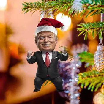 Yousheng Trump Рождественское украшение 2D акриловое зеркало заднего вида автомобиля Подвеска мультяшный Трамп Рождественская елка Украшение для двери рюкзака