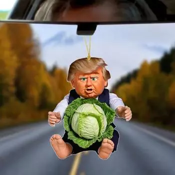Yousheng Trump Рождественское украшение 2D Акриловый Трамп Подвеска Мультфильм Трамп Подвесное украшение для зеркала заднего вида автомобиля Декор дерева S