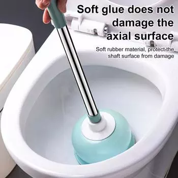 Yousheng Туалетный сливной кран с усиленной чашкой, резиновый вантуз с длинной деревянной ручкой, туалетный драгер, домашний инструмент для прочистки труб темно-красного