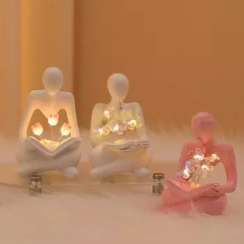 Yousheng Тюльпан Ночник светодиодный прикроватный светильник без мерцания мягкое свечение ручной работы DIY цветок настольная лампа украшение для спальни A