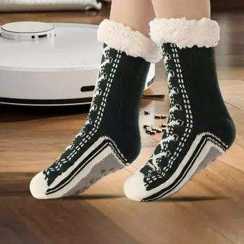 Yousheng ультра-толстые носки-тапочки, противоскользящие кашемировые зимние носки, теплые домашние носки-тапочки, подарок для женщин и пожилых людей A