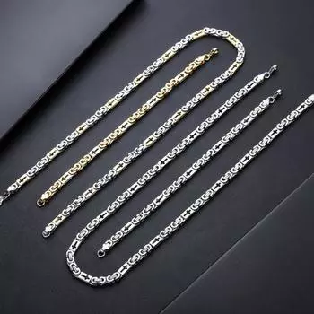 Yousheng унисекс ожерелье браслет толстая цепь гладкая поверхность нержавеющая сталь мужские запястья и шея ювелирные изделия для повседневной носки клубные вечеринки серебряный