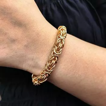 Yousheng унисекс византийский браслет-цепочка с застежкой-карабином металлический полированный толстый легкий хип-хоп наручные украшения для шопинга работы вечеринки свидания серебряный