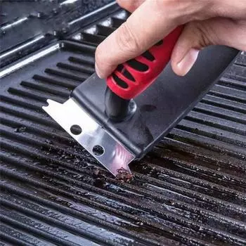 Yousheng Universal 3 в 1 BBQ Brush Scraper Термостойкие инструменты для чистки гриля из нержавеющей стали для газовых угольных и обычных духовок золотистый