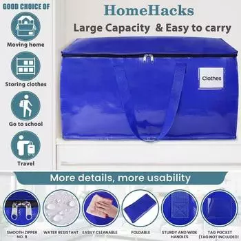 Yousheng упаковка сумка для хранения прочные сумки на молнии для перемещения экономия места одежда одеяло подушка сумка для хранения для дома синий