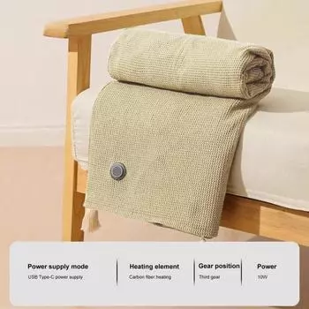 Yousheng USB Electric Heating Warm Shawl Leg Cover Home Office Outdoor Thermal Shawl Hot Compress Blanket Knitting Poncho фиолетовый