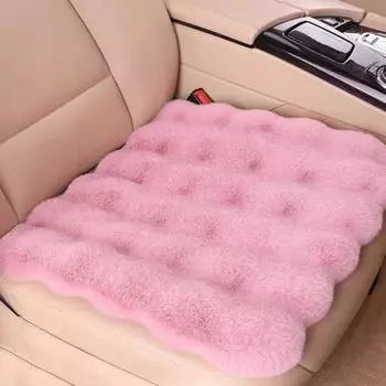 Yousheng утолщенная плюшевая подушка для автомобильного сиденья мягкая пушистая теплая нескользящая передняя и задняя подушка для сиденья протектор для большинства автомобильных сидений бежевый