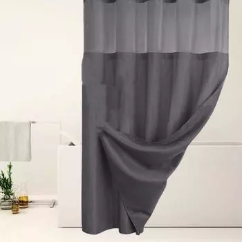 Yousheng Вафельная занавеска для душа со съемной подкладкой и кнопками, водонепроницаемая двухслойная моющаяся занавеска для кухни, занавеска для окна в спальне