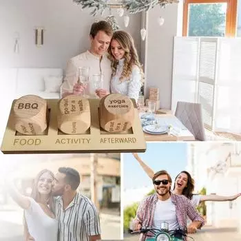 Yousheng День святого Валентина Игра в кости для свиданий Ночь игры в кости для взрослых Еда Решатель игр в кости Рождественские подарки для пар Ужин Решение игральных костей 2Grids