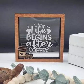 Yousheng Вдохновляющий деревянный ящик-знак, деревенский настольный позитивный орнамент, отдельно стоящий мини-блочный знак для домашнего настенного декора стола B