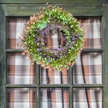 Yousheng Весенний искусственный венок из полевых цветов, пластиковая поддельная цветочная гирлянда, входная дверь, стена дома, свадьба, вечеринка, фермерский дом, праздничный декор светло-желтого