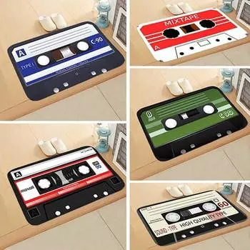 Yousheng Vintage Cassette Tape Нескользящий Прямоугольный Дверной Коврик Ковер Входной Напольный Декор 6