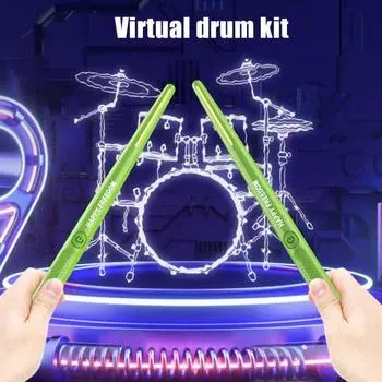 Yousheng Virtual Electronic Drum Set Электрический карманный воздушный барабан с барабанными палочками Педали Аудио Конвертер для взрослых Детей Начинающих чёрный