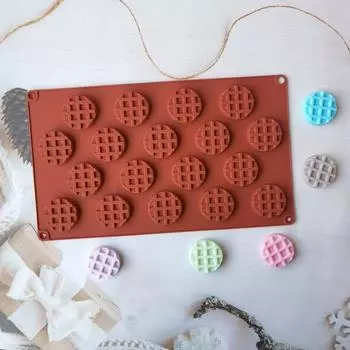Yousheng Waffle Mold 18 Cavities DIY силиконовая круглая форма для шоколада для выпечки кофейный