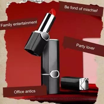 Yousheng Water Spray Toy для трюков, поддельная помада, игрушка для розыгрышей с водой, портативная игрушка для распыления воды для игр и веселья на вечеринках чёрный