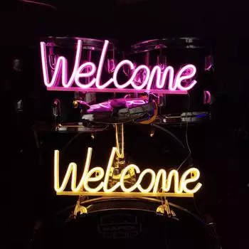 Yousheng Welcome Neon Sign LED Lamp Battery Powered Creative Shape Flicker Free Decorative Bedside Neon Sign Light Ornament теплый белый