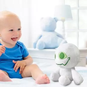 Yousheng White Big Eyes Man Мягкая игрушка Игра Вдохновленная Сидящим Человеком Мягкая Кукла Украшение Дома Дети Взрослые Фанаты День Рождения Рождественский Подарок белый