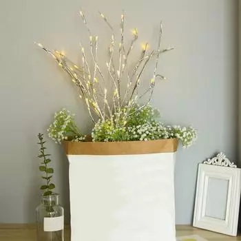 Yousheng Willow Branch Lamp реалистично выглядит, работает от батареек, искусственные растения, подсвеченные ветки, ночник, украшение для рабочего стола золотистый