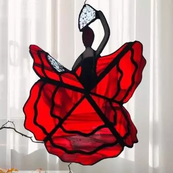 Yousheng Wind Spinner Танцующая леди окрашенный акриловый ловец солнца кинетическое искусство Wind Spinner подвесное украшение для оконного сада двора зелёный