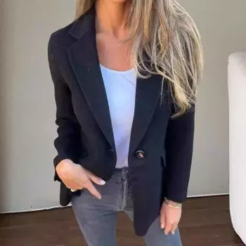 Зимнее женское пальто Yousheng с застежкой на одну пуговицу, длинными рукавами, однотонным отложным воротником, свободной средней длины, теплая куртка для шопинга и поездок на работу XL хаки