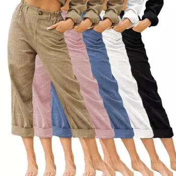 Женские длинные брюки Yousheng, эластичные повседневные брюки с высокой талией, застежкой-молнией, однотонные, прямого кроя, с карманами XL чёрный