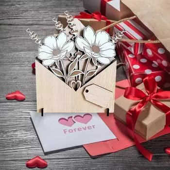 Yousheng Wood Flower Sign Bouquet in Convert Настольная вывеска с подставкой Деревенская настольная цветочная вывеска для украшения каминной полки на столешнице