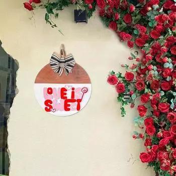 Yousheng Wooden Hanging Sign Valentine s Day Rustic Door Sign Love Themed Wall Decoration Front Porch Sign for Couple Gifts Housewarming G