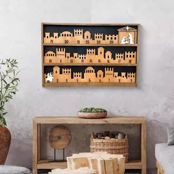 Yousheng Wooden Nativity Advent Calendar 2024 Christmas Countdown Sign Jesus Religious Holiday Decor Christ Centered Christmas Decoration S