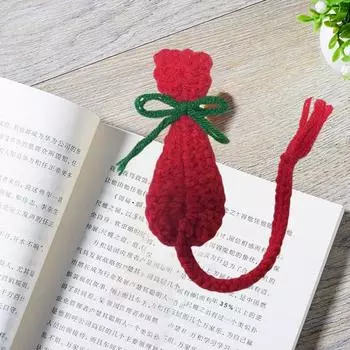 Yousheng вязаная крючком закладка для книг с изображением кошки и украшением в виде галстука-бабочки держатель для страниц книги для вязания кошки школьные офисные принадлежности для дома чёрный