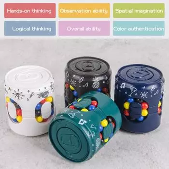 Yousheng вращающаяся красочная игрушка в виде банки с фасолью, снятие стресса, образовательная головоломка, сенсорная бусина, банка для напитков, головоломка, игрушка-непоседа, подарок для детей и взрослых