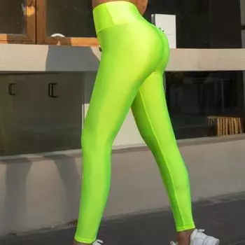 Yousheng высокоэластичные женские леггинсы облегающие однотонные глянцевые штаны для йоги с высокой талией весна-осень активная одежда S