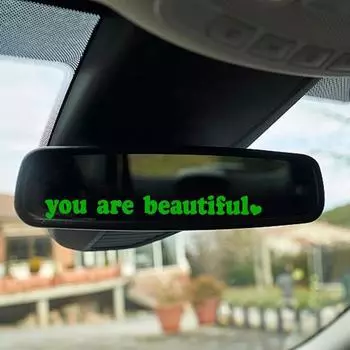 Yousheng You Are Beautiful Наклейки на автомобиль для женщин Водонепроницаемые ПВХ наклейки на автомобиль Самоутверждения Наклейка Смешная наклейка на окно Зеркало Аксессуары S светло-розовый
