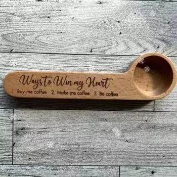 Yousheng забавная гравированная кофейная ложка, деревянная кофейная ложка, зажим для мешка, многоцелевой измерительный инструмент для кофейных зерен, порошка