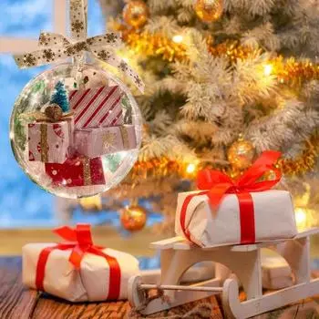 Yousheng забавные мини-упаковки, орнамент, мини-экспресс-коробка, прозрачный шар, украшение, рождественская елка, подарочная коробка, подвесные украшения 1pc
