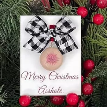 Yousheng забавные самодельные рождественские украшения в виде задницы с картой в виде задницы, непослушные уродливые рождественские елочные украшения, неуместные грязные украшения Санты A